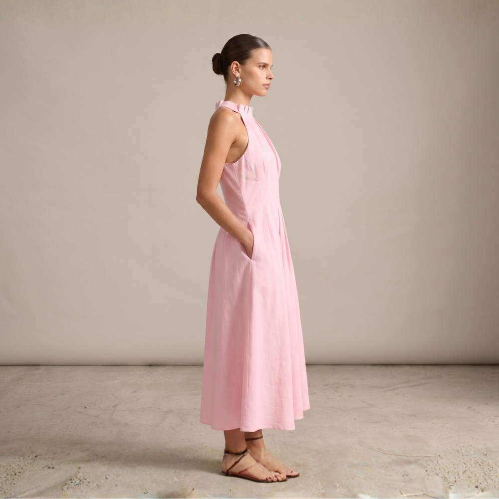 Lumia Pintuck Pink Dress — alternate view